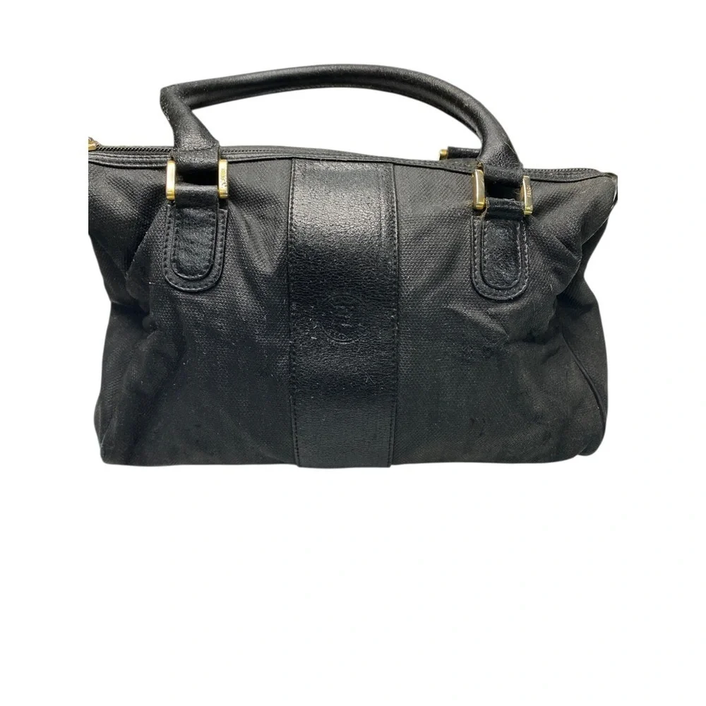 Fendi Black Vintage Satchel with Gold Accents